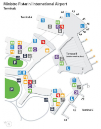 Схема терминалов аэропорта Эсейса имени имени министра Пистарини (Буэнос-Айрес) аэропорта Эсейса (аэропорт имени министра Пистарини)