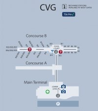 Схема аэропорта аэропорта Cincinnati Northern Kentucky International Airport